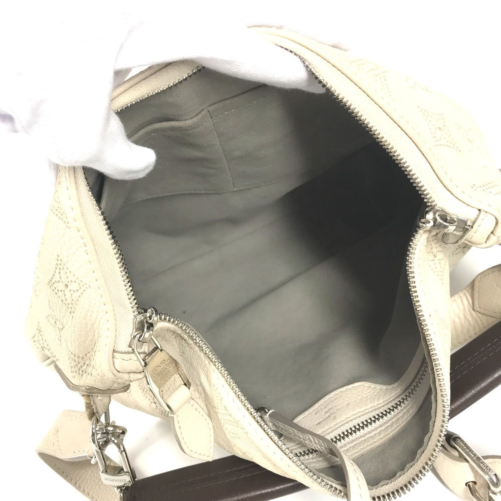 LOUIS VUITTON Shoulder Bag M94275 monogram mahina leather beige Monogram Mahina Serene PM Women Used Authentic