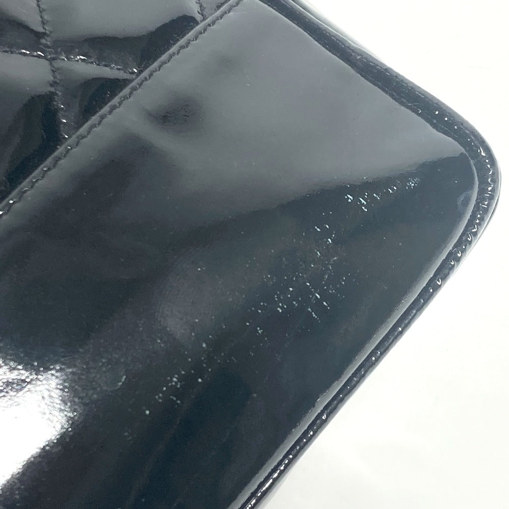 CHANEL Shoulder Bag enamel black Quilting Quilting
