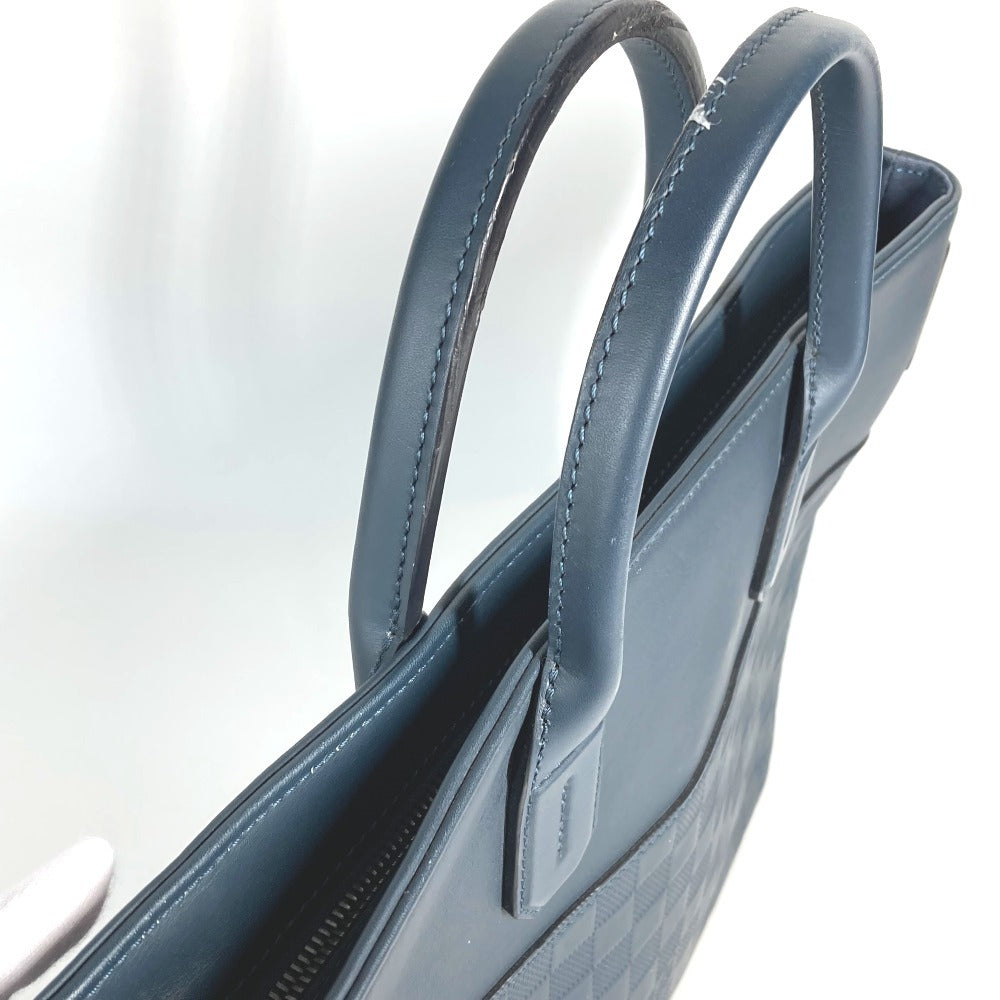 LOUIS VUITTON Tote Bag N41567 Damier Anfini Leather Navy Damier Anfini 7DW