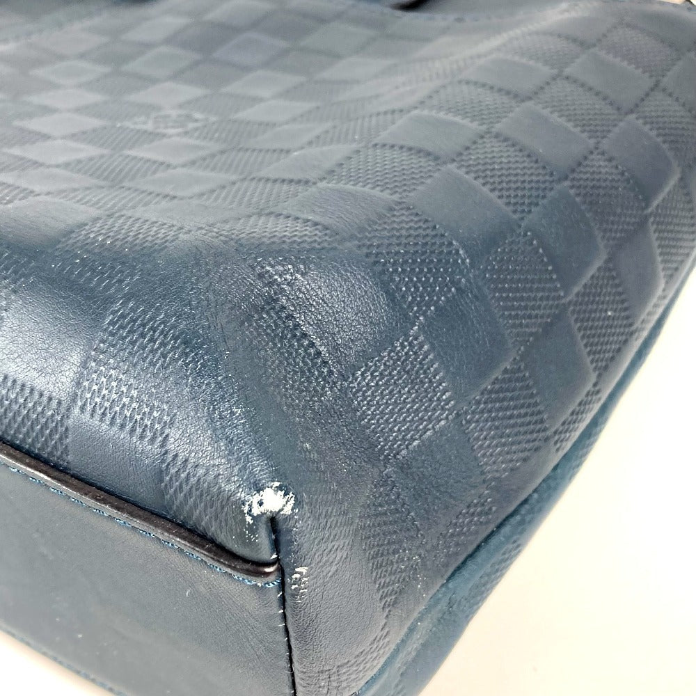 LOUIS VUITTON Tote Bag N41567 Damier Anfini Leather Navy Damier Anfini 7DW