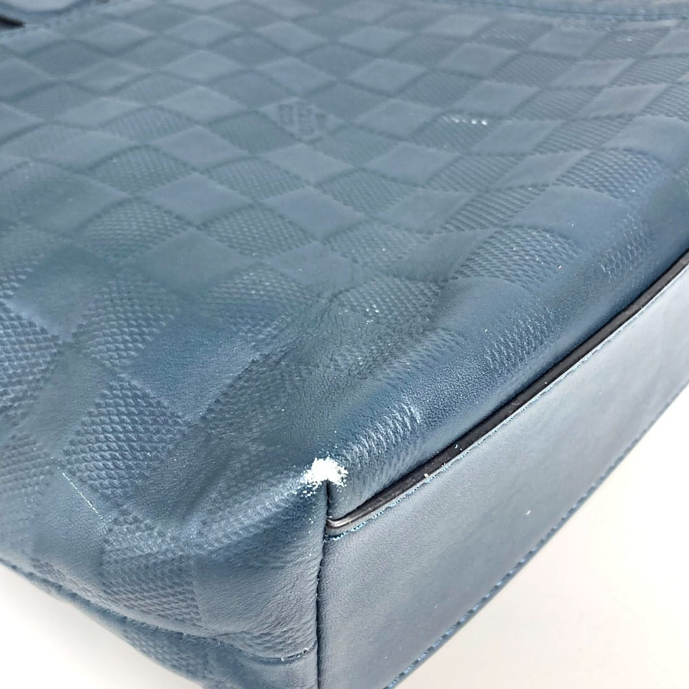 LOUIS VUITTON Tote Bag N41567 Damier Anfini Leather Navy Damier Anfini 7DW
