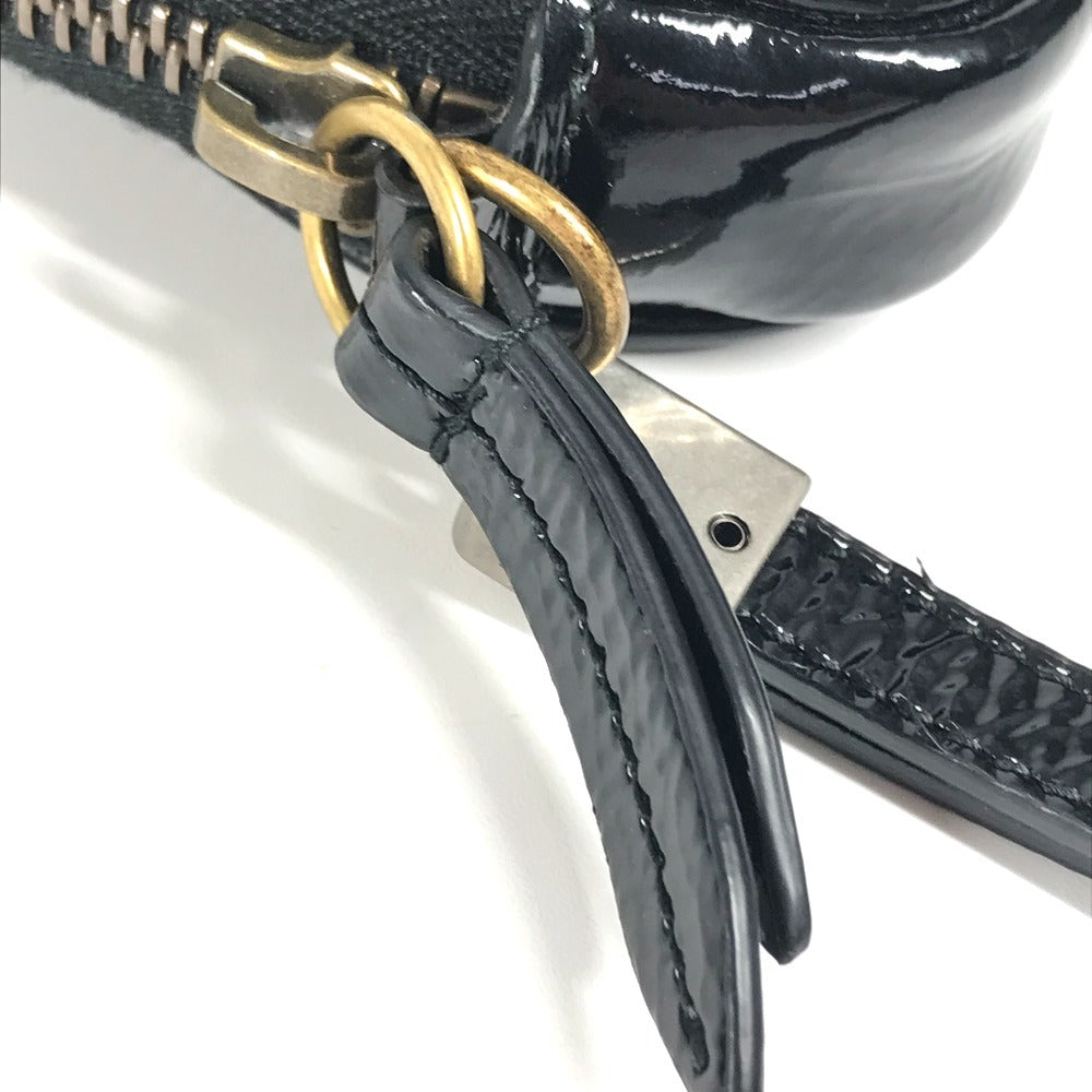 GUCCI Clutch bag 524316 Patent leather, rubber black Game List logo