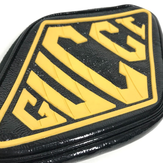 GUCCI Clutch bag 524316 Patent leather, rubber black Game List logo