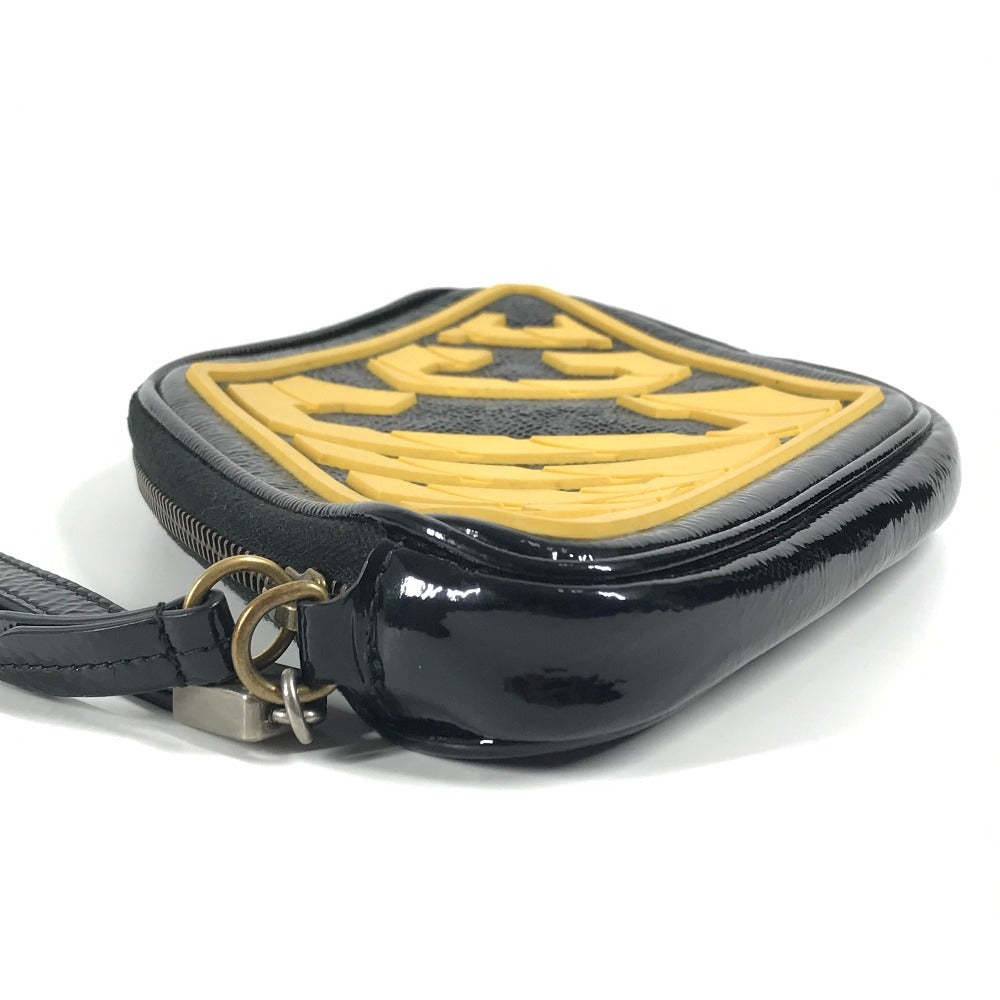 GUCCI Clutch bag 524316 Patent leather, rubber black Game List logo