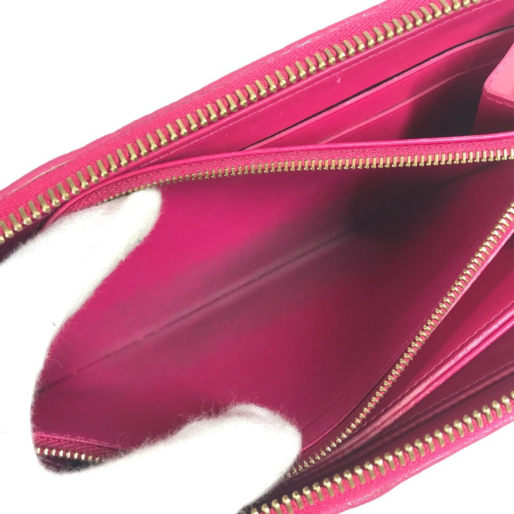 LOUIS VUITTON Long Wallet Purse M90019 Patent leather pink Ikat flower Zippy wallet