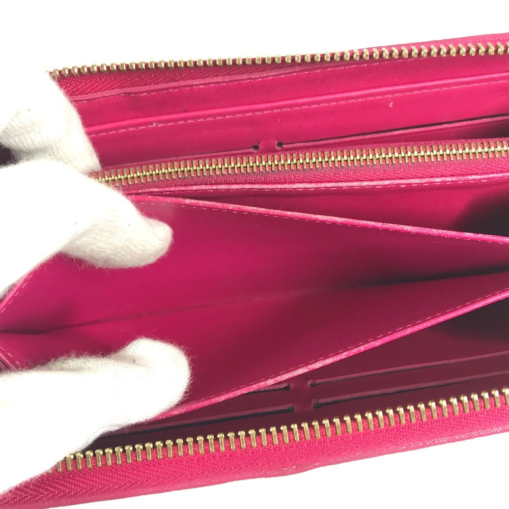 LOUIS VUITTON Long Wallet Purse M90019 Patent leather pink Ikat flower Zippy wallet