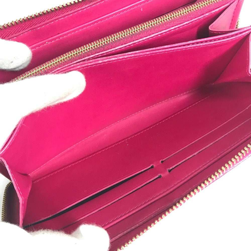 LOUIS VUITTON Long Wallet Purse M90019 Patent leather pink Ikat flower Zippy wallet
