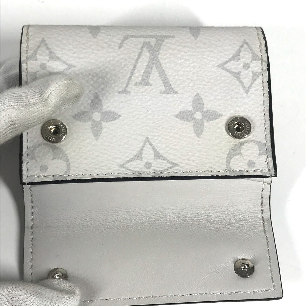 LOUIS VUITTON Trifold wallet M67621 Taiga Leather, Monogram Canvas white Taigalama Discovery compact wallet