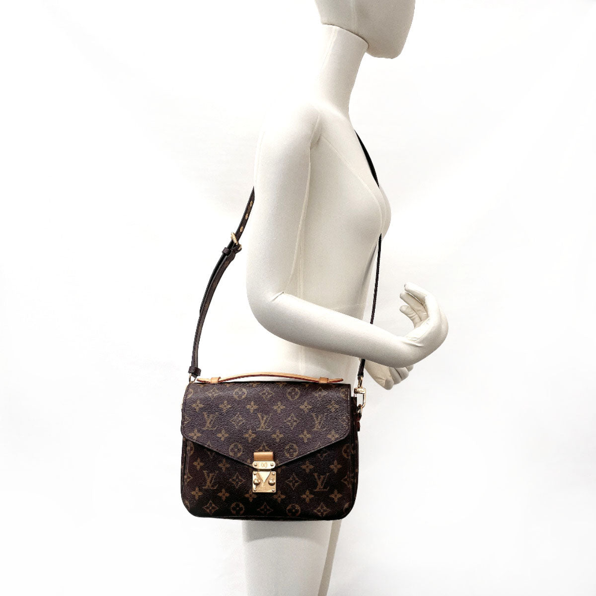 LOUIS VUITTON Handbag M44875 Monogram canvas Brown 2WAY Pochette Metis MM Women Used Authentic