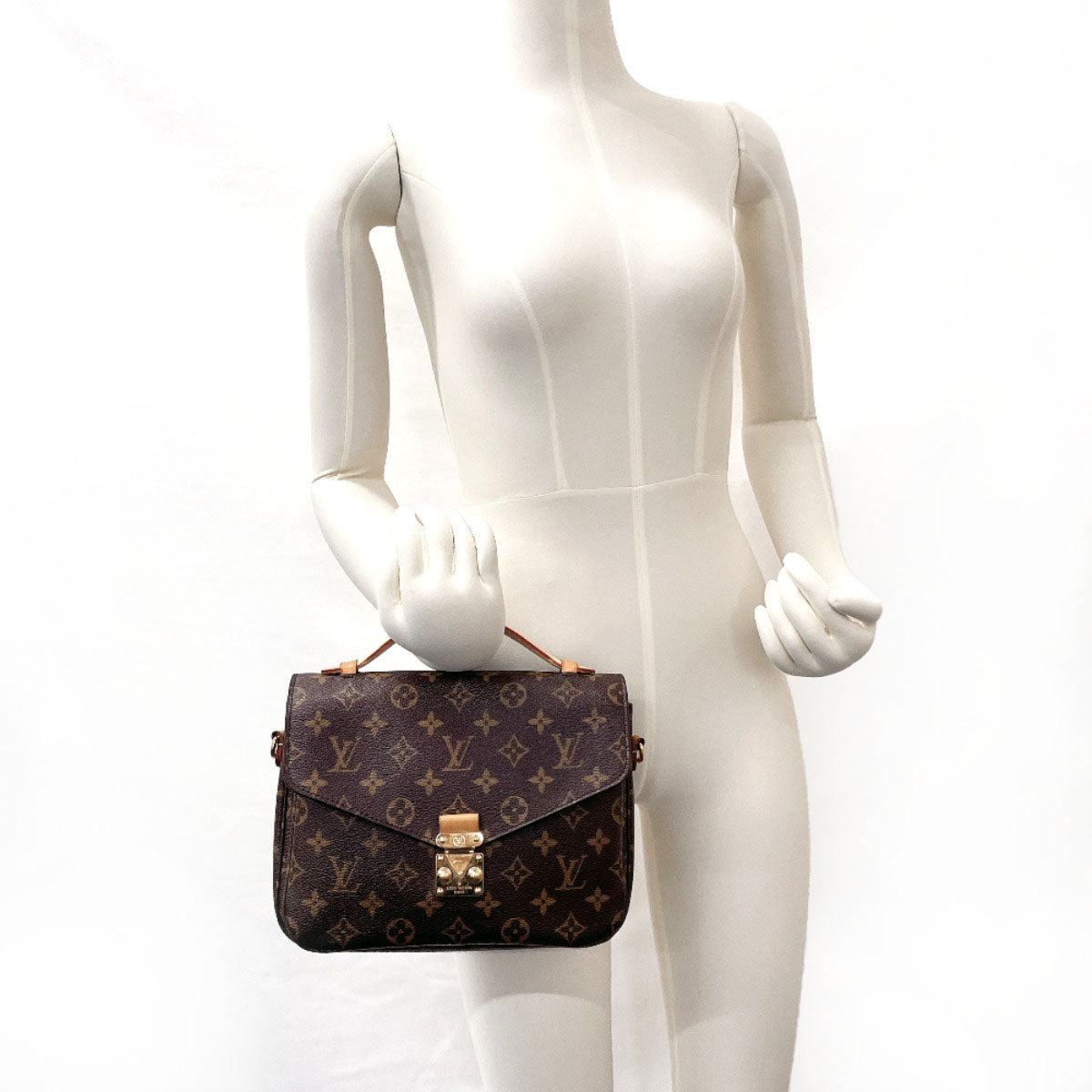 LOUIS VUITTON Handbag M44875 Monogram canvas Brown 2WAY Pochette Metis MM Women Used Authentic