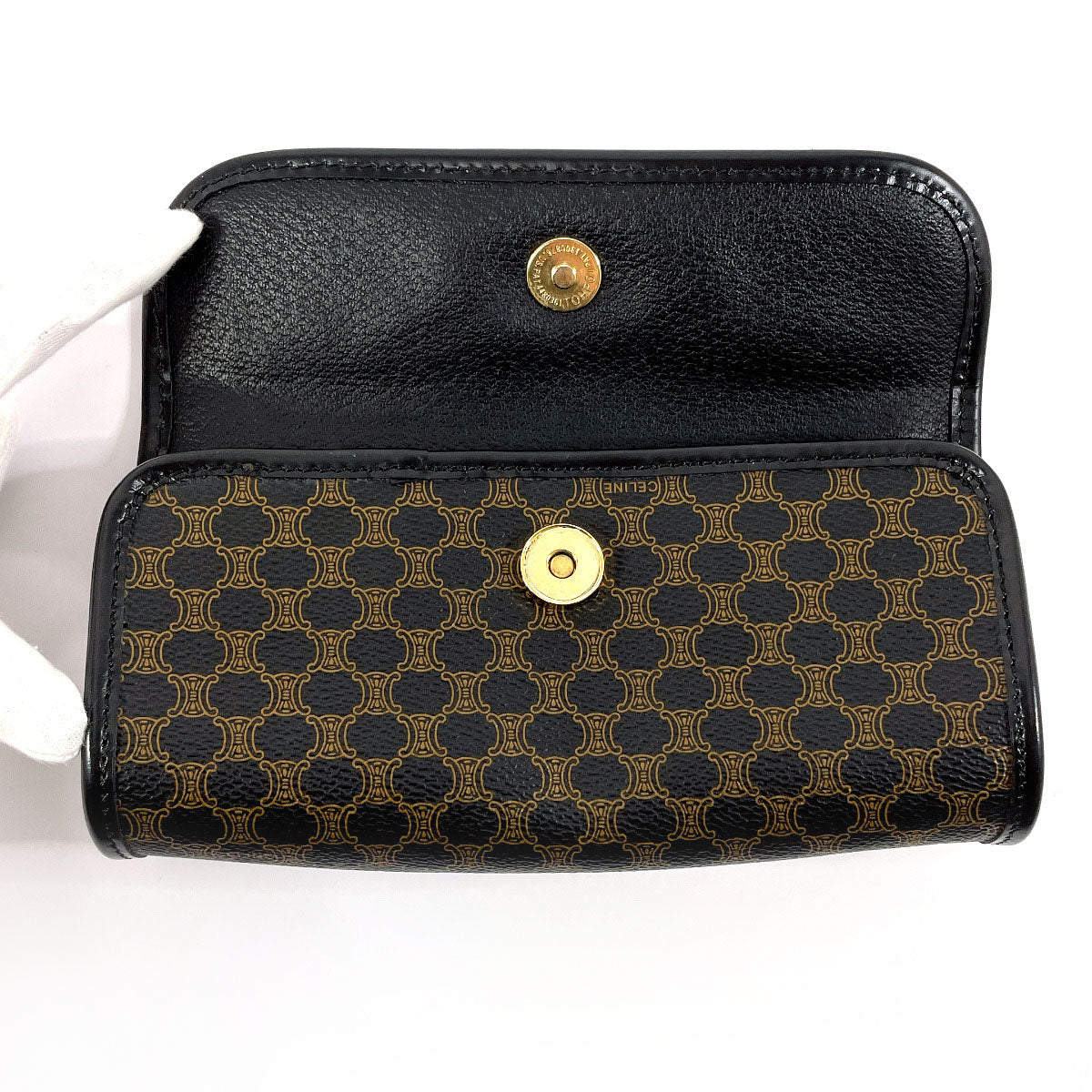 CELINE Pouch PVC black Macadam