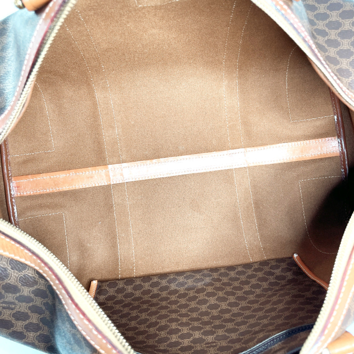 CELINE Boston Duffel bag JMB12 PVC, Leather Brown Macadam unisex Used Authentic