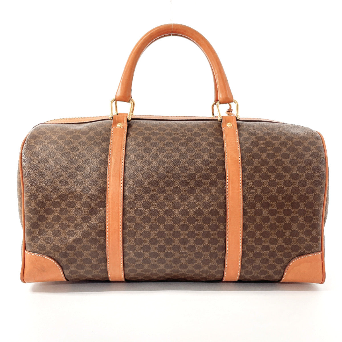 CELINE Boston Duffel bag JMB12 PVC, Leather Brown Macadam unisex Used Authentic