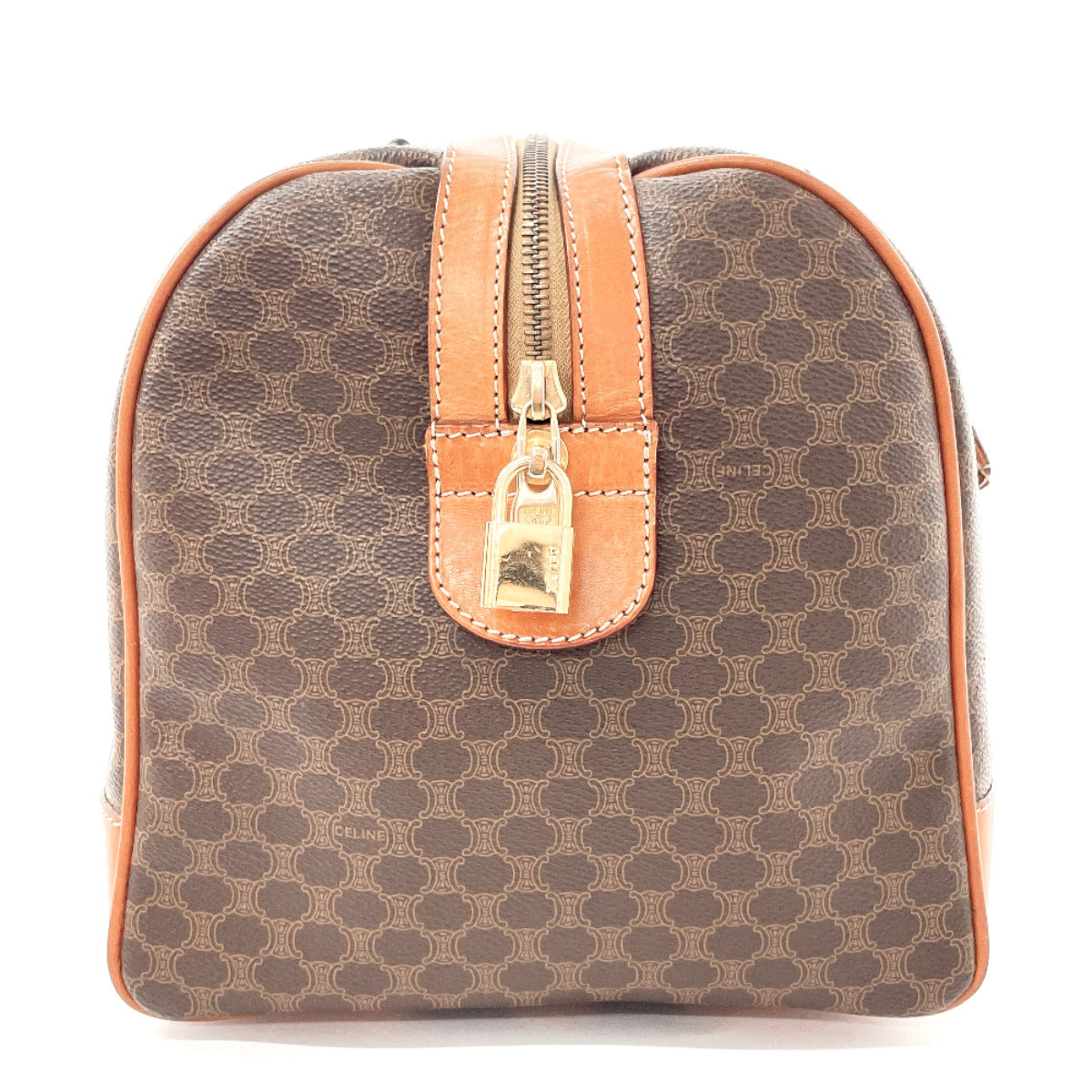 CELINE Boston Duffel bag JMB12 PVC, Leather Brown Macadam unisex Used Authentic