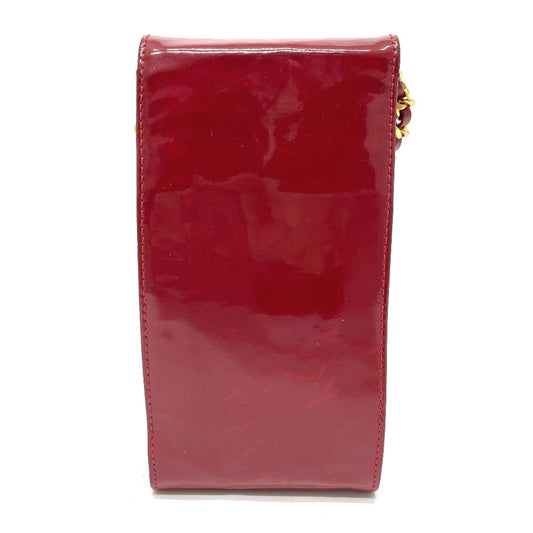 CHANEL Shoulder Bag Patent leather Red CCCOCO Mark Chain pochette Women Used Authentic