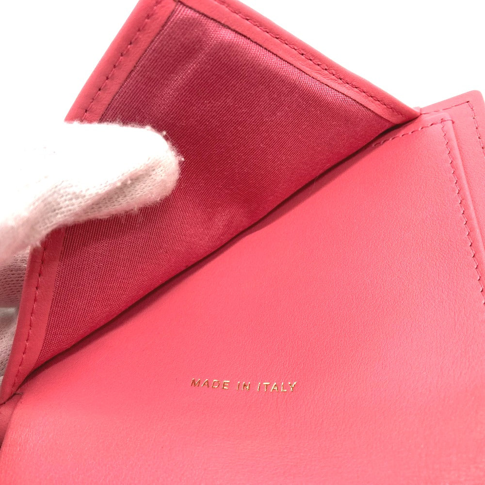 CHANEL Trifold wallet AP0375 Caviar skin Pink type CC filigree Matrasse Women Used Authentic