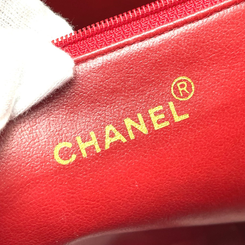 CHANEL Shoulder Bag Caviar skin Red CC COCO Mark Ball charm Women Used Authentic