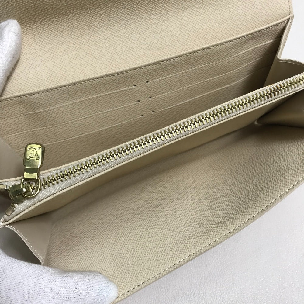LOUIS VUITTON Long Wallet Purse N61735 Damier Azur Canvas white Damier Azur Portefeuille Sarah Women Used Authentic