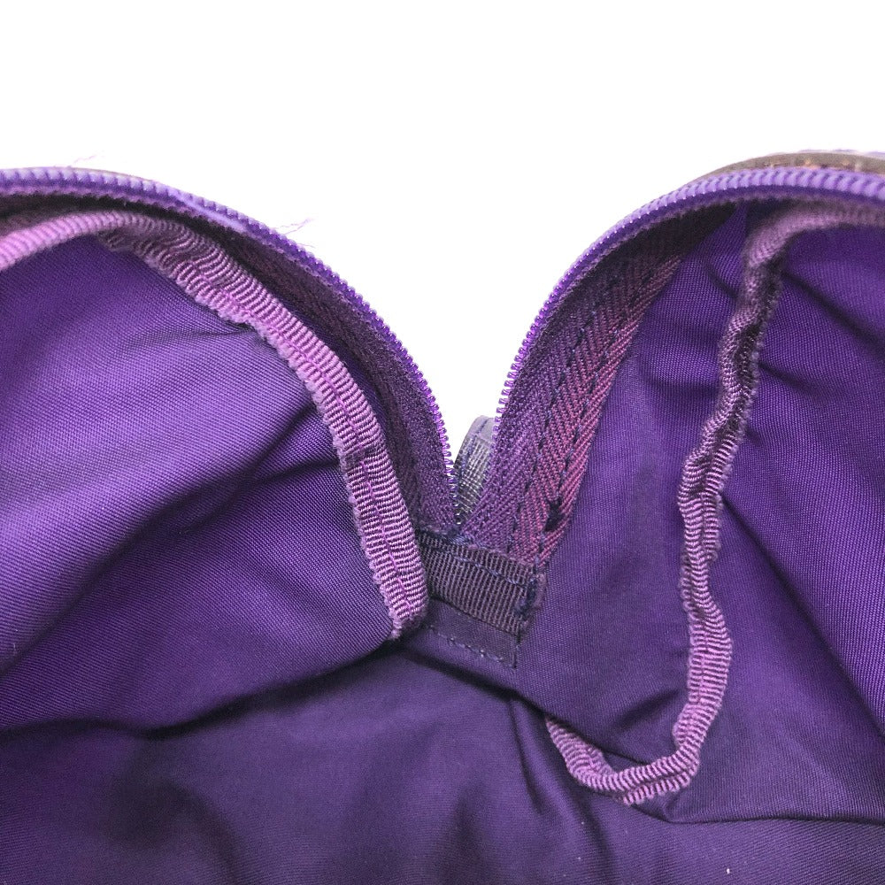 PRADA Pouch Nylon purple Triangle logo accessory case Women Used Authentic