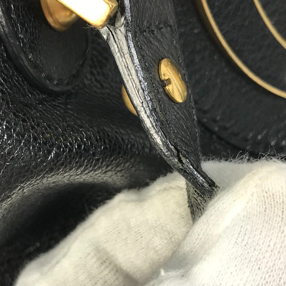 GUCCI Handbag 121551 leather black Interlocking G blondie studs Women Used Authentic