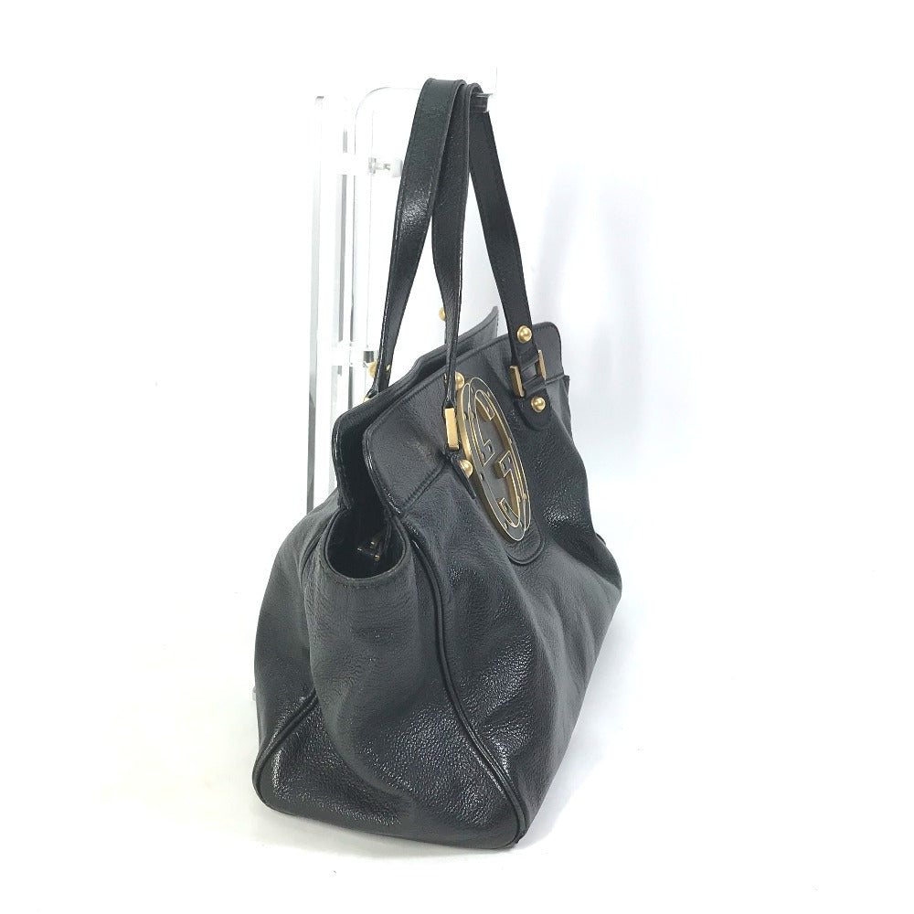 GUCCI Handbag 121551 leather black Interlocking G blondie studs Women Used Authentic