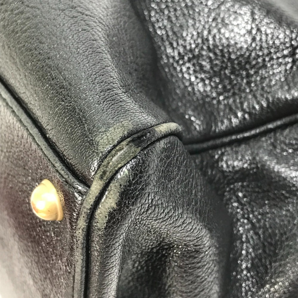 GUCCI Handbag 121551 leather black Interlocking G blondie studs Women Used Authentic