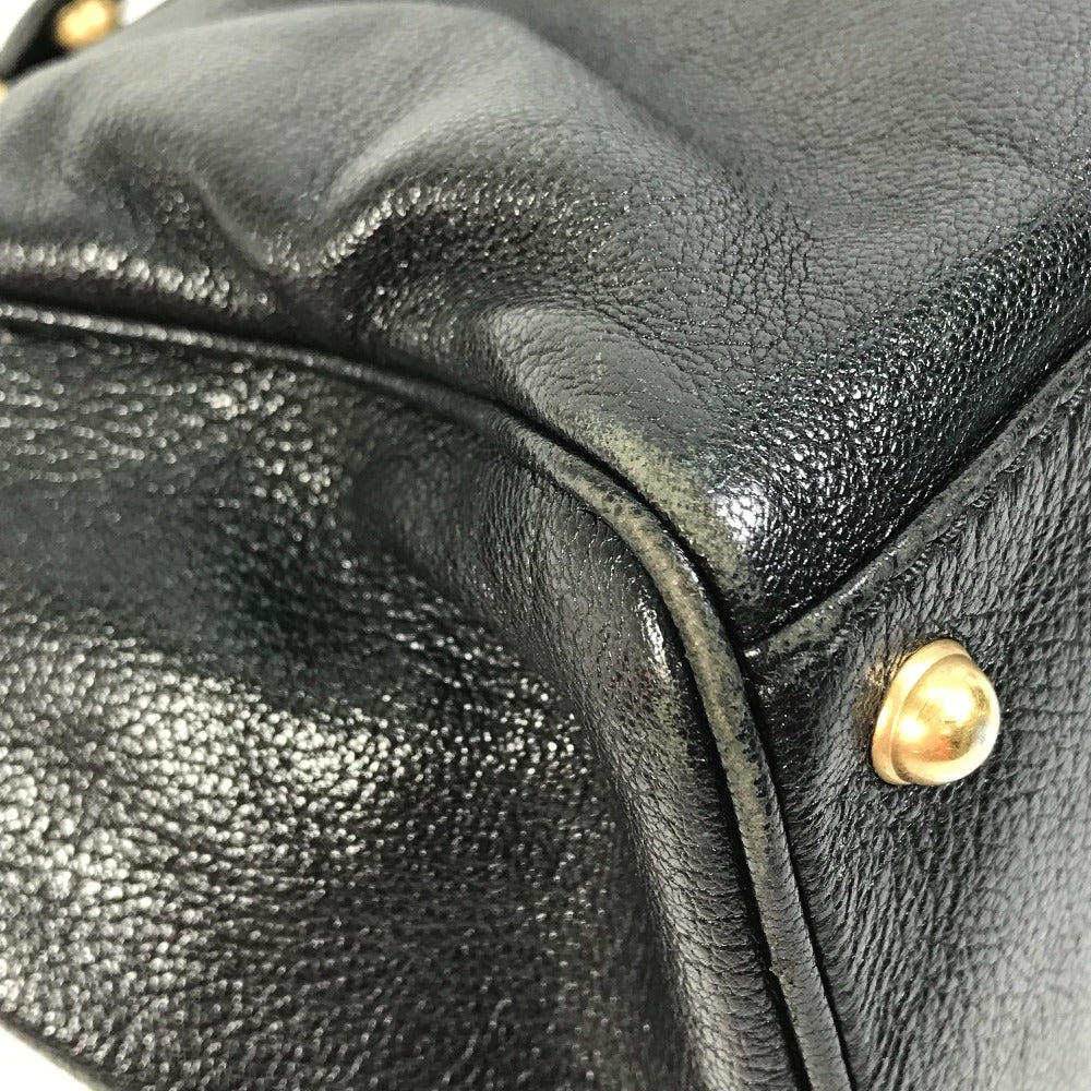 GUCCI Handbag 121551 leather black Interlocking G blondie studs Women Used Authentic