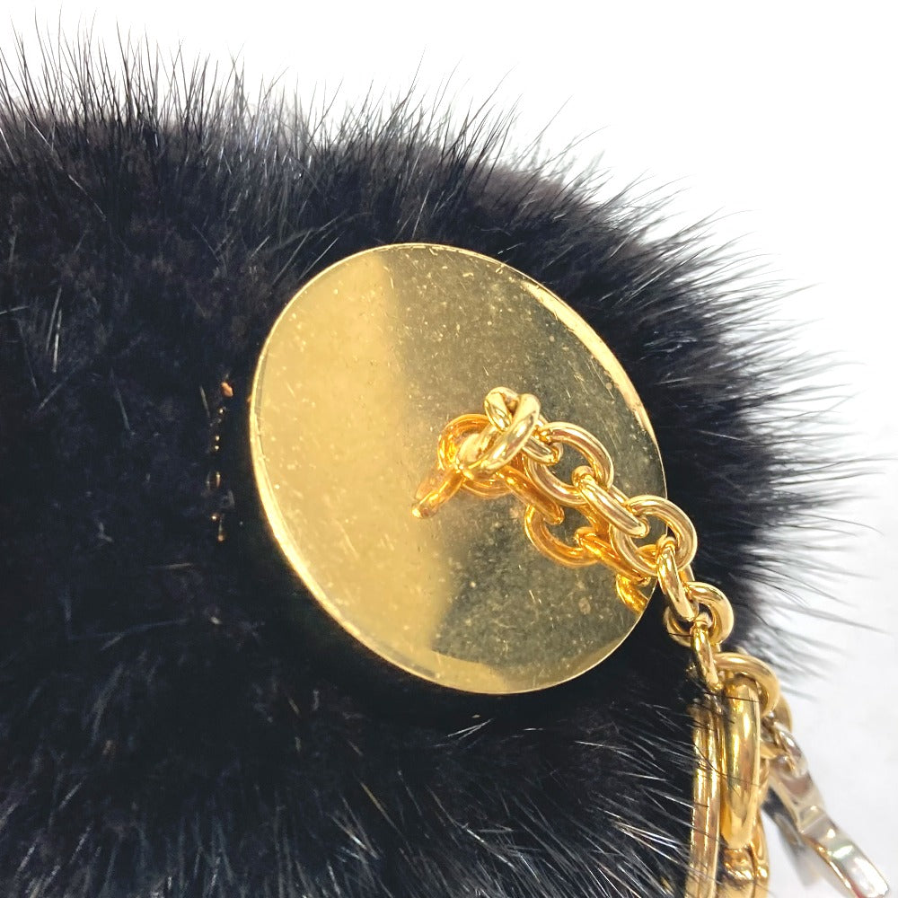 LOUIS VUITTON charm M00008 fur black Bubble V Women Used Authentic