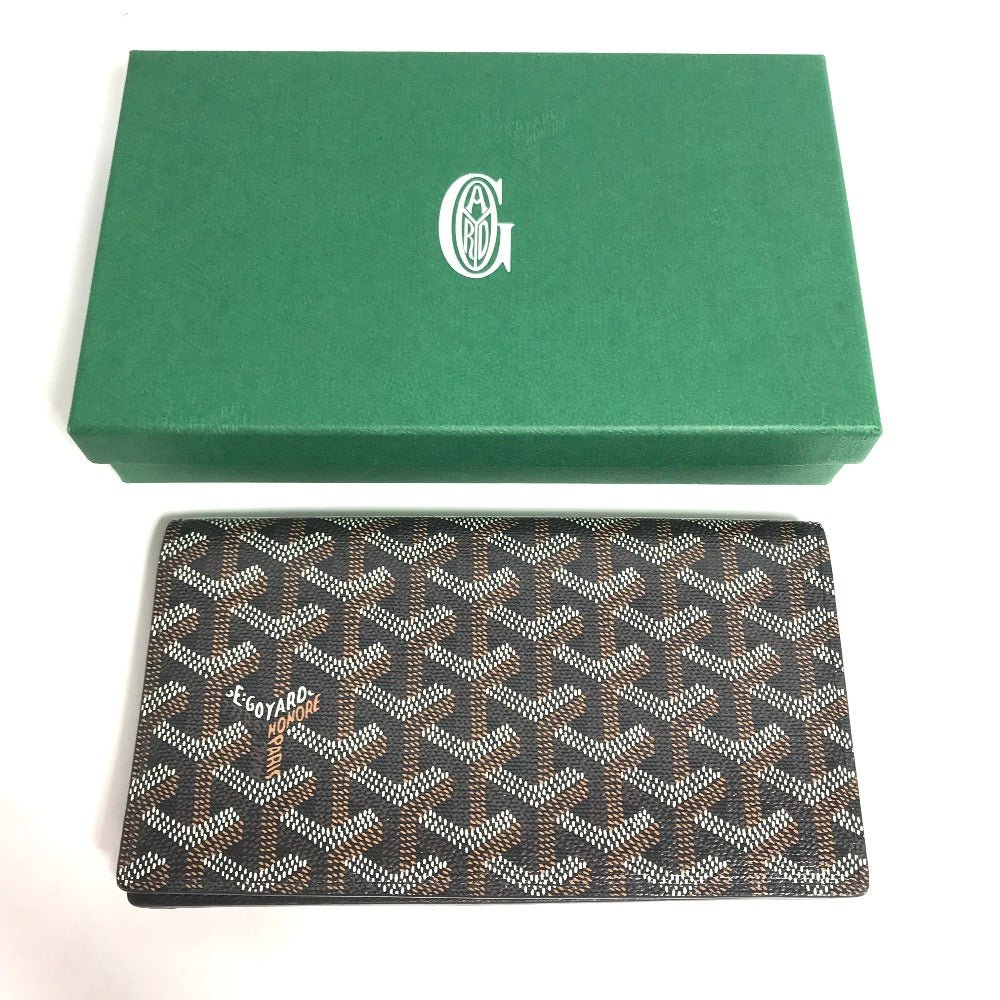 GOYARD Long Wallet Purse PVC / Leather Brown Herringbone Long wallet mens Used Authentic