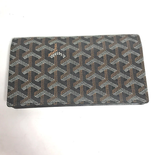 GOYARD Long Wallet Purse PVC / Leather Brown Herringbone Long wallet mens Used Authentic