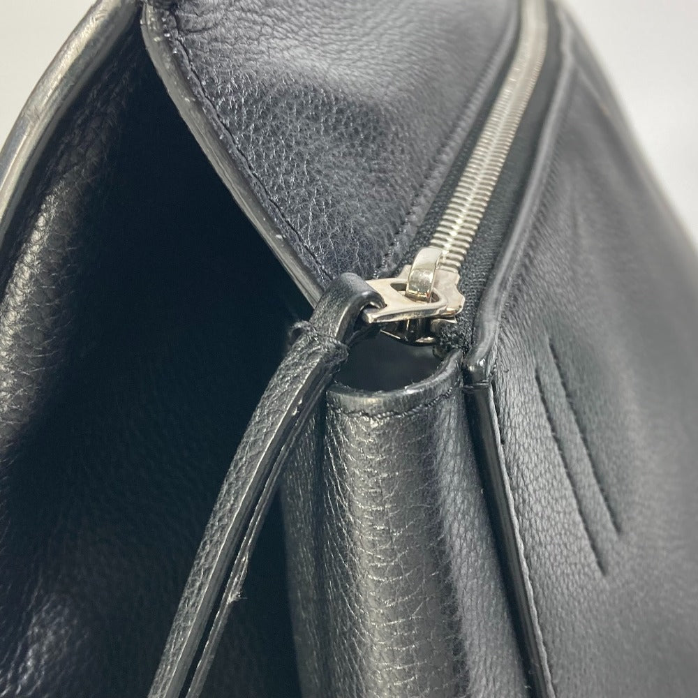 CELINE Handbag leather black logo Edge Women Used Authentic