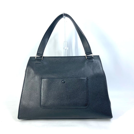 CELINE Handbag leather black logo Edge Women Used Authentic