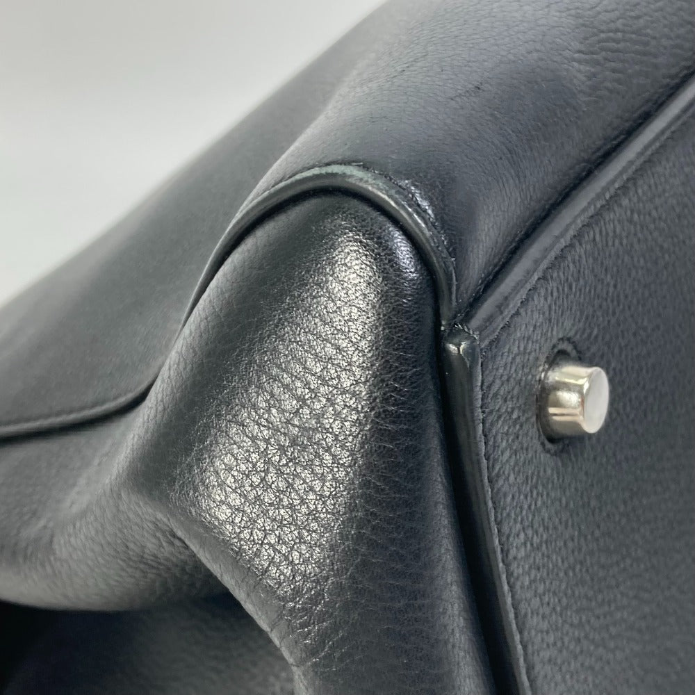 CELINE Handbag leather black logo Edge Women Used Authentic