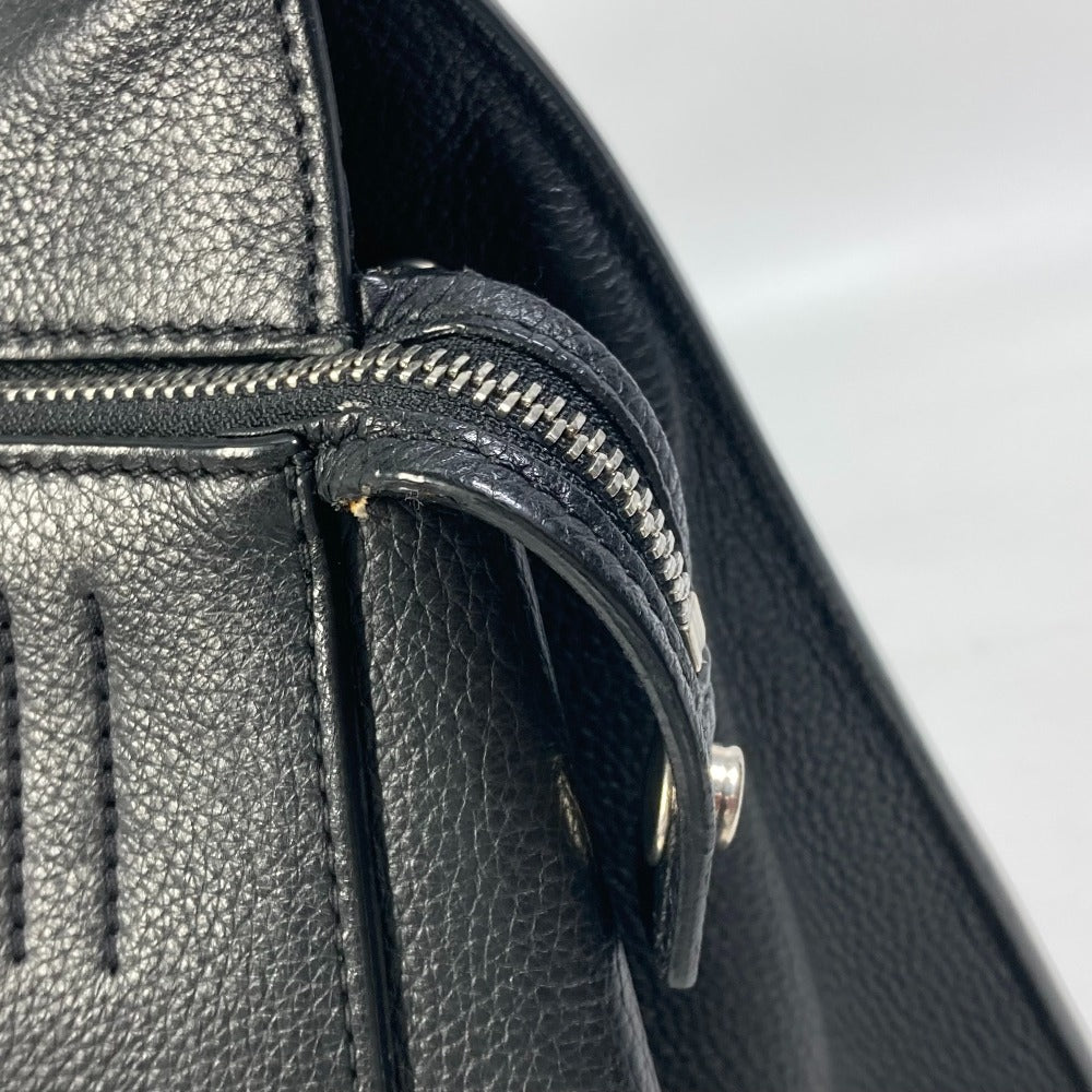 CELINE Handbag leather black logo Edge Women Used Authentic