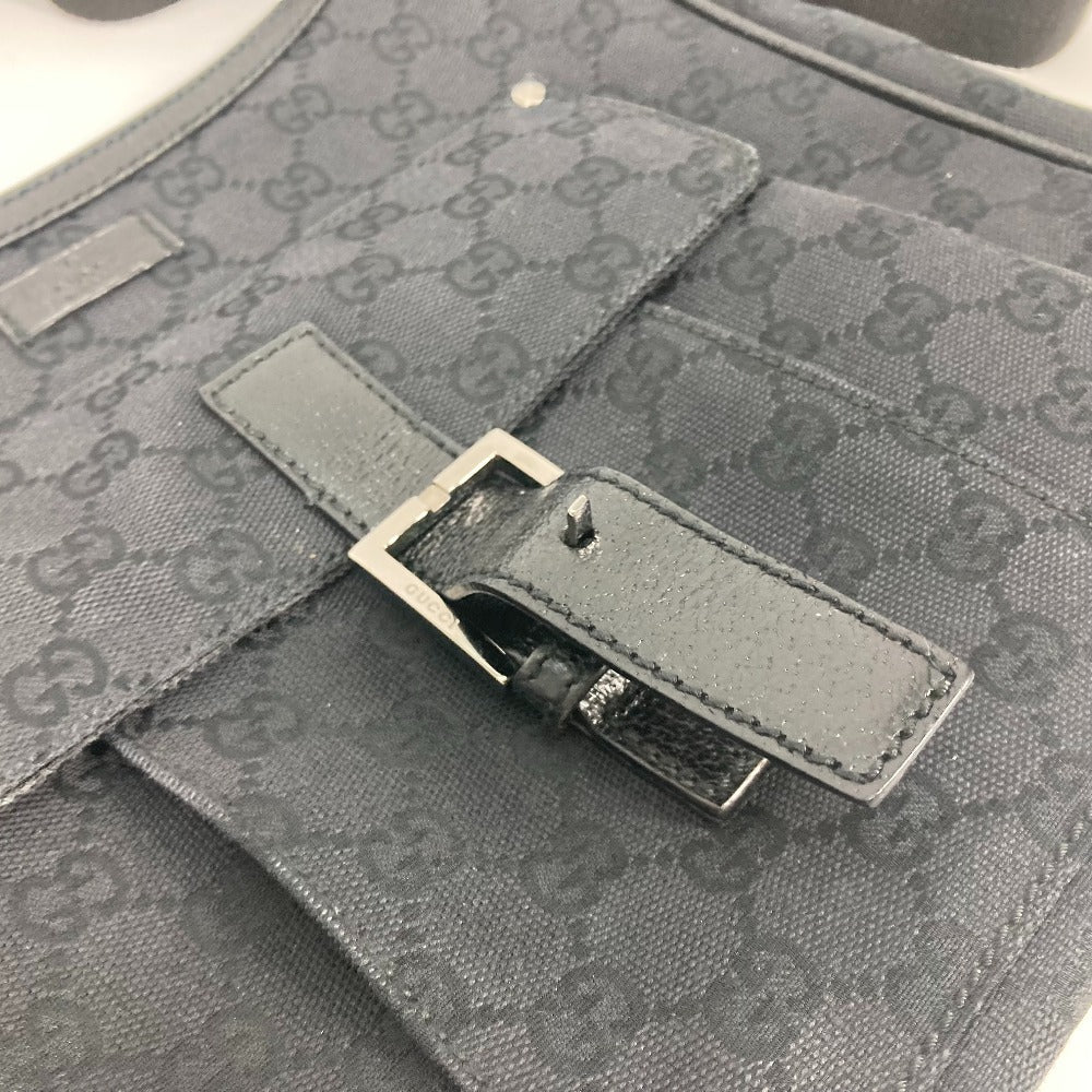 GUCCI Shoulder Bag 114272 GG canvas black GG mens Used Authentic