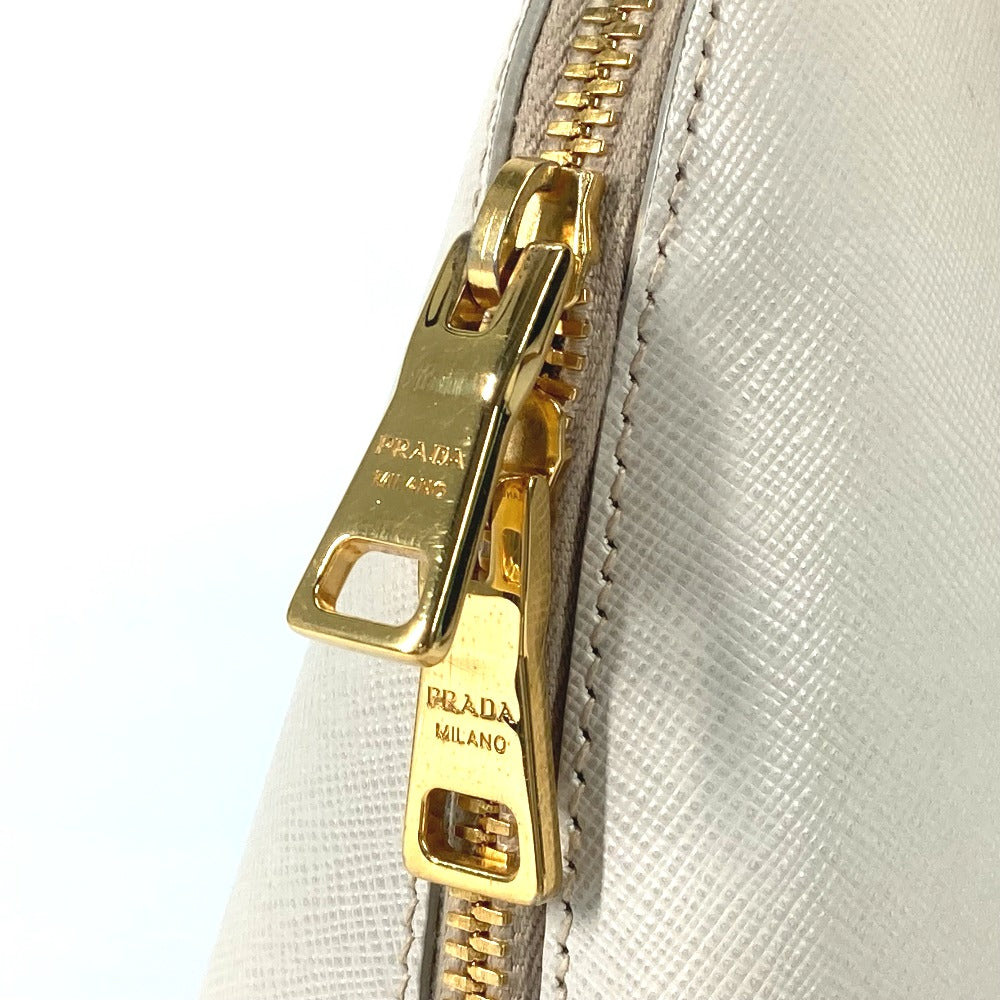 PRADA Handbag BL0837 Safiano leather white Triangle logo plate SAFFIANO LUX Women Used Authentic