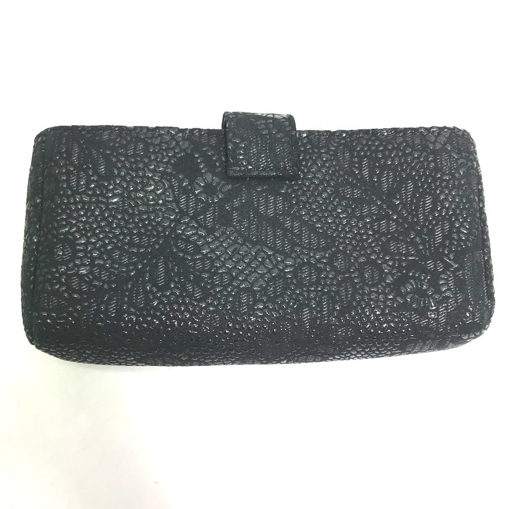 CHANEL Pouch leather black COCO Mark CC Women Used Authentic