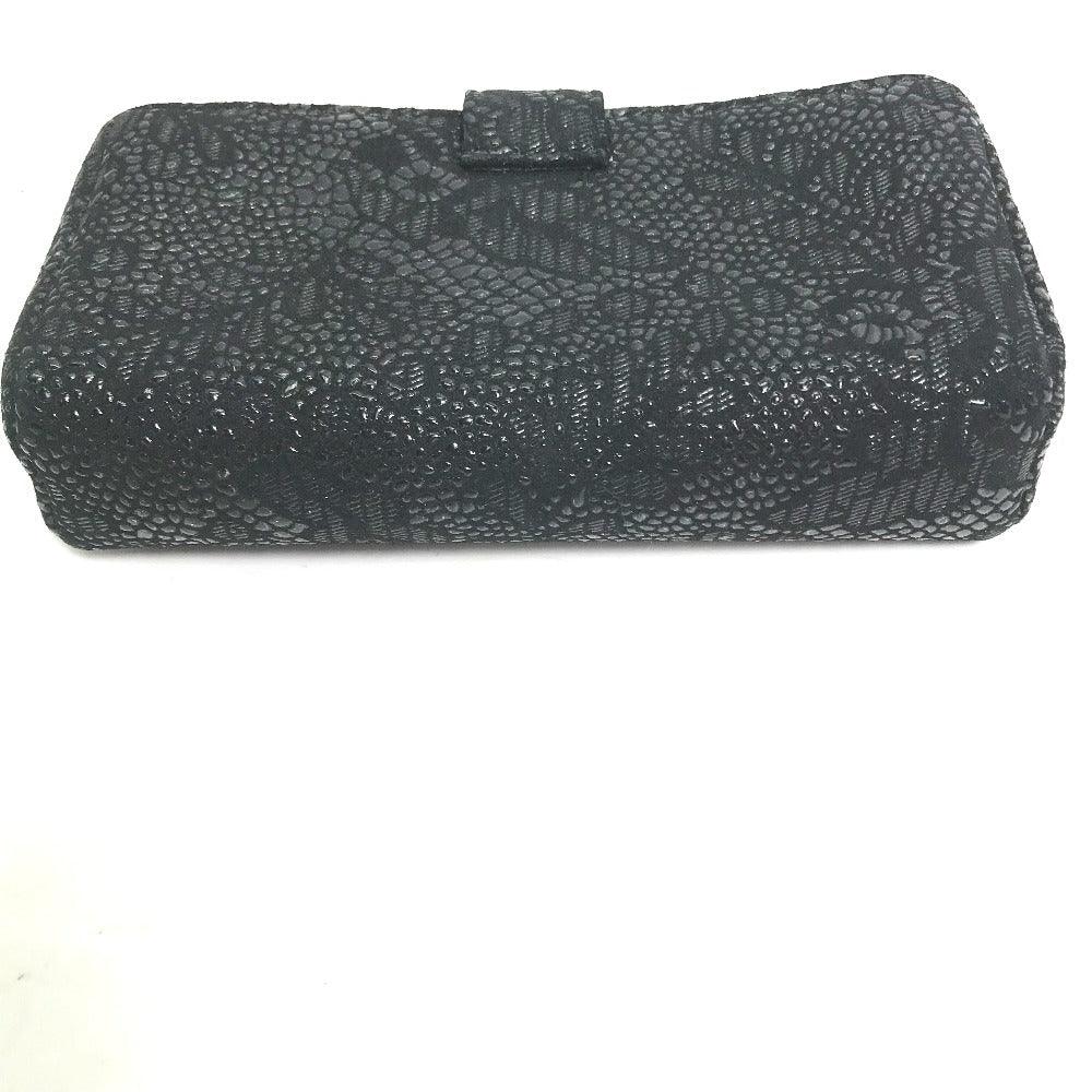 CHANEL Pouch leather black COCO Mark CC Women Used Authentic