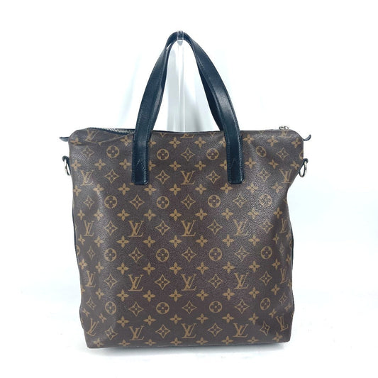 LOUIS VUITTON Tote Bag M40388 Monogram macacer canvas Brown Monogram macacer Kitan mens Used Authentic