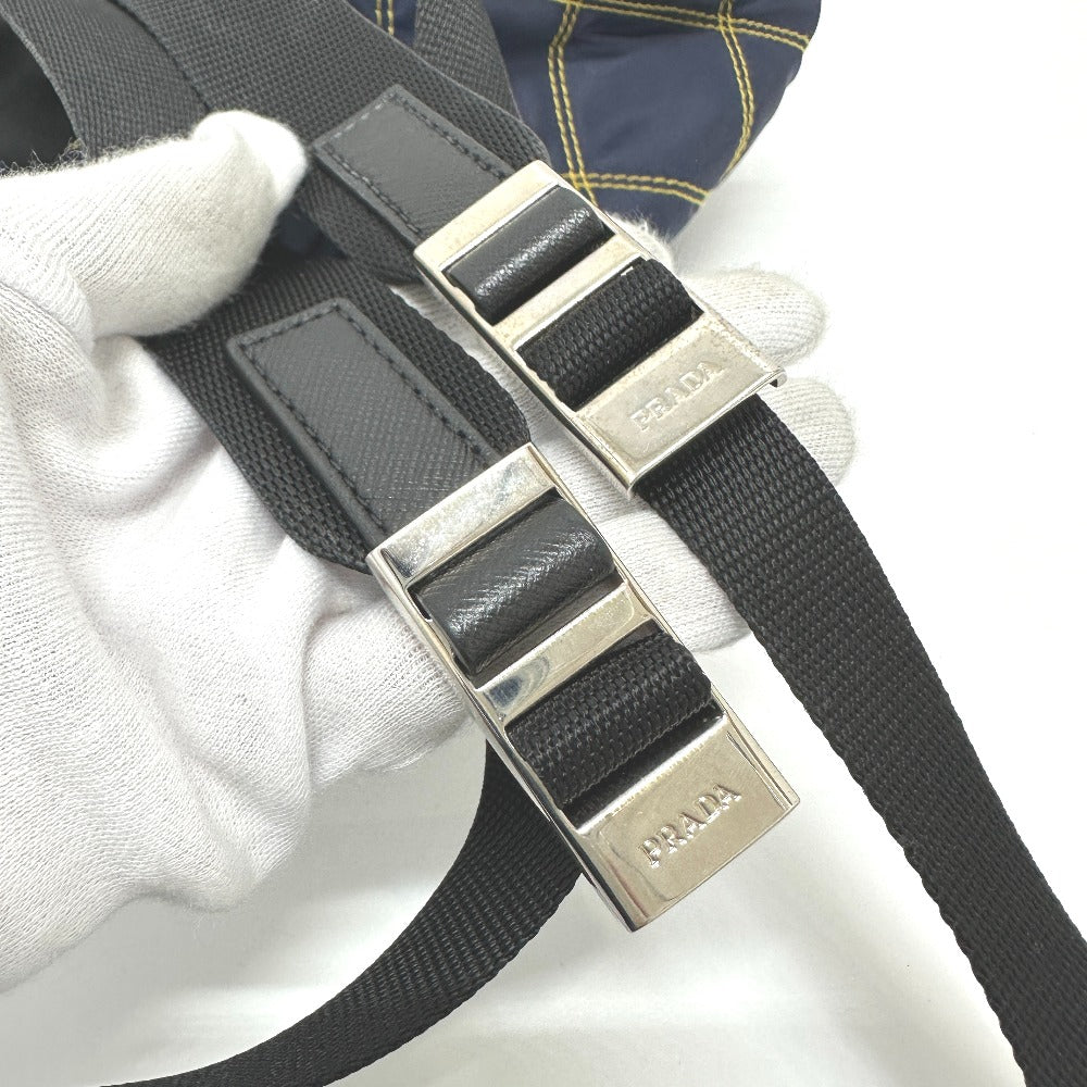 PRADA Backpack Nylon / leather multicolor Quilting Multi