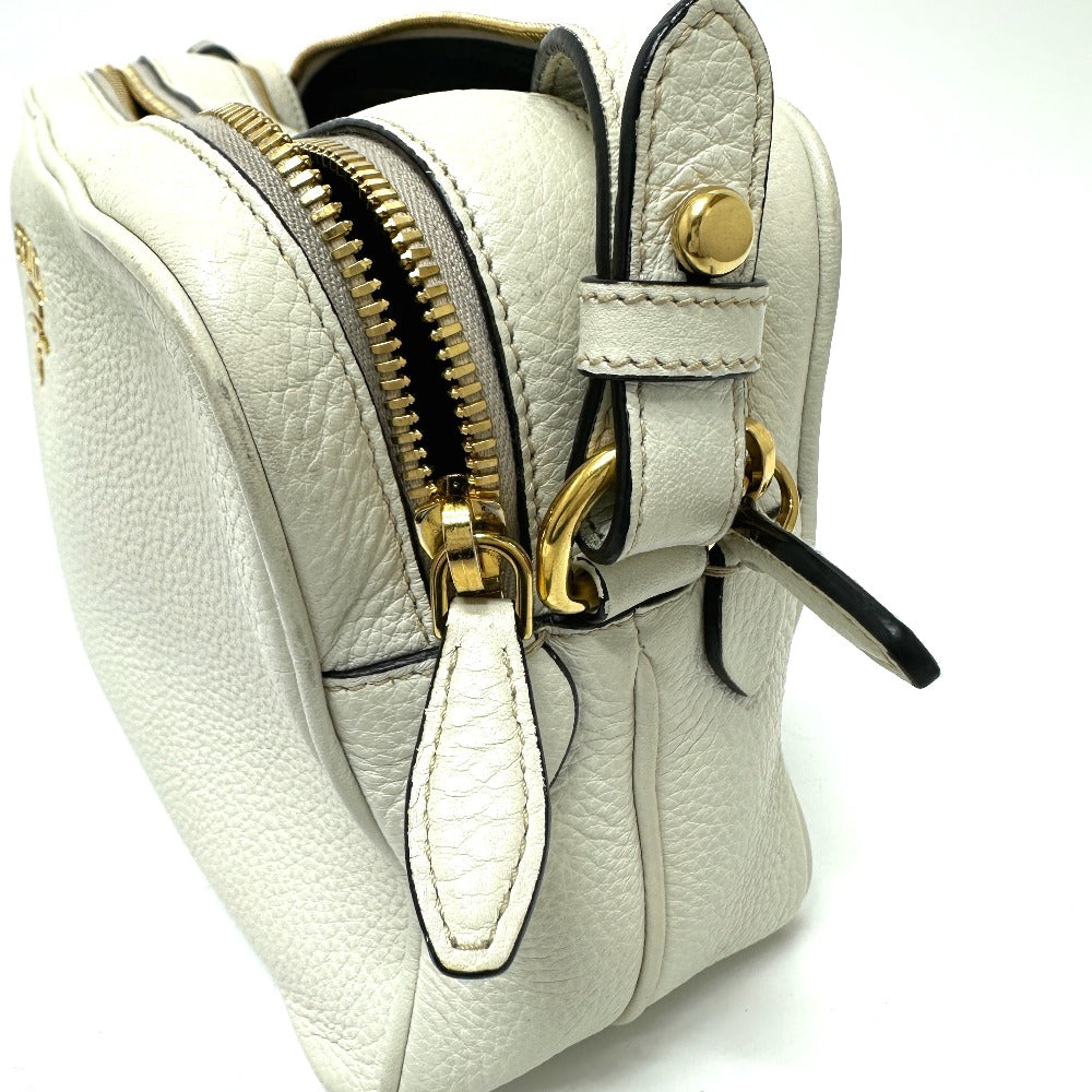 PRADA Shoulder Bag leather white logo
