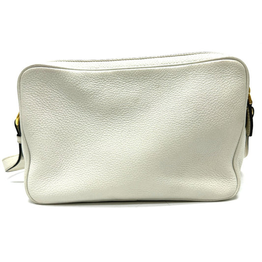 PRADA Shoulder Bag leather white logo