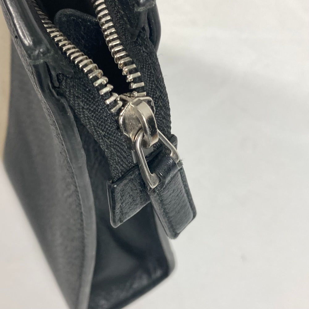 GUCCI Clutch bag 475316 leather black pouch bag web stripe logo