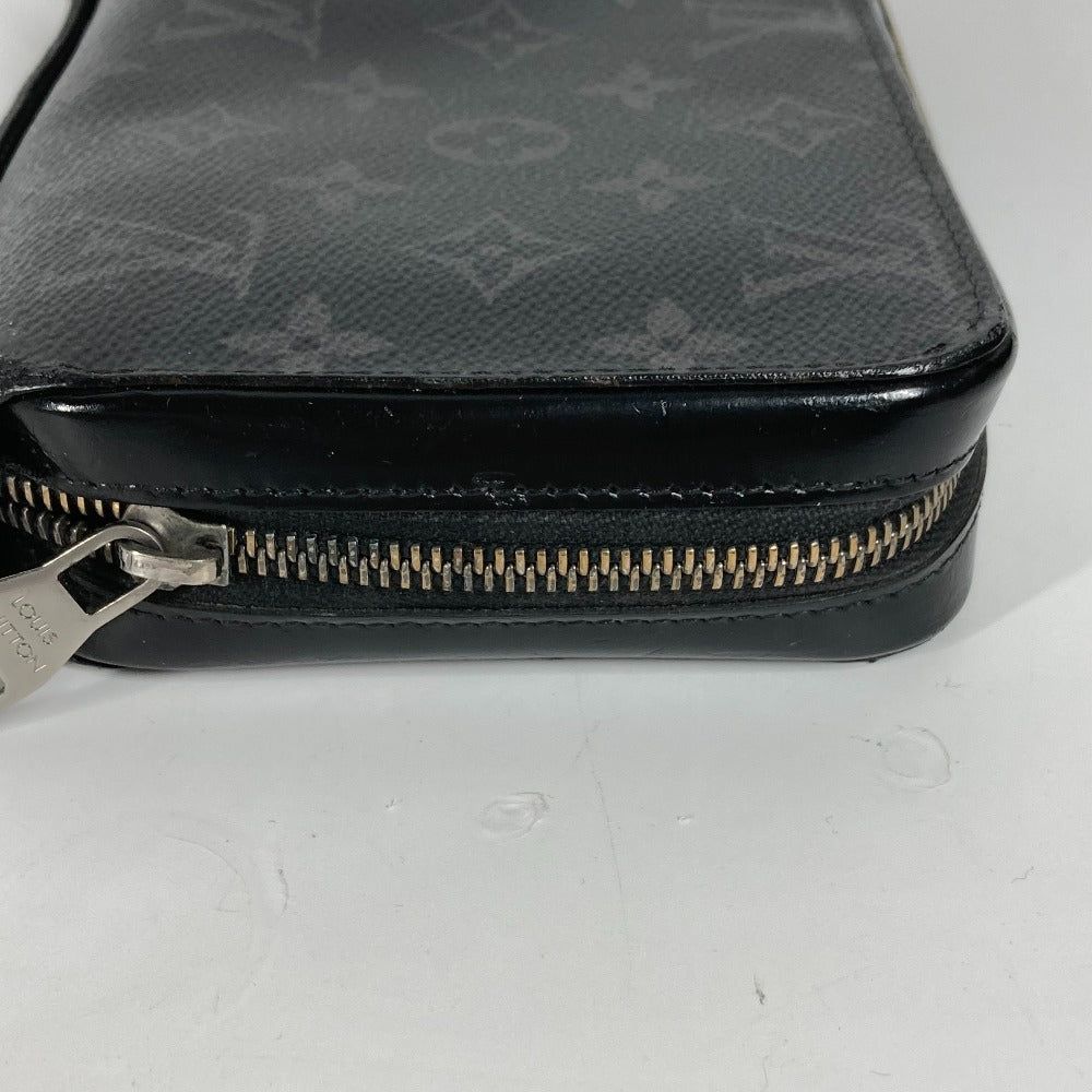 LOUIS VUITTON Long Wallet Purse M61698 Monogram Eclipse Canvas black Monogram Eclipse Zippy XL mens Used Authentic