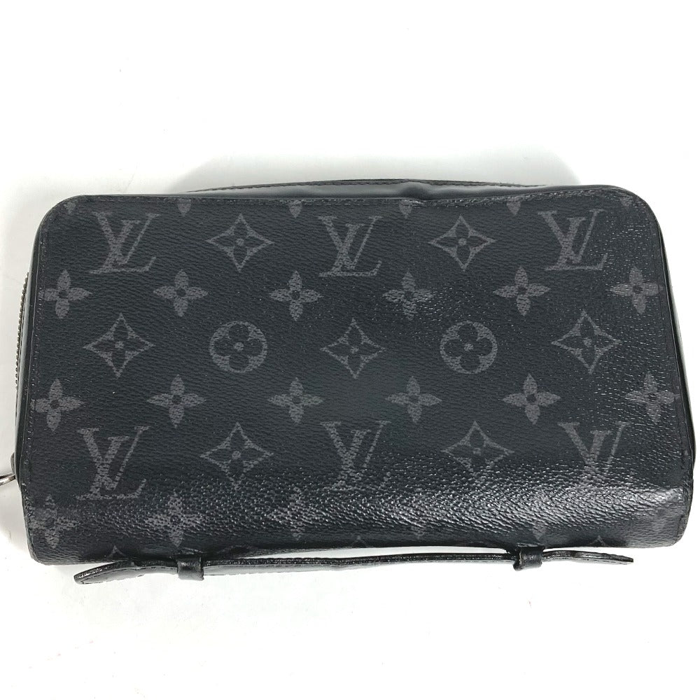 LOUIS VUITTON Long Wallet Purse M61698 Monogram Eclipse Canvas black Monogram Eclipse Zippy XL mens Used Authentic