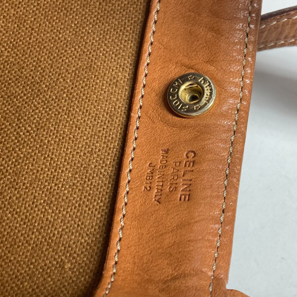 CELINE Shoulder Bag PVC / Leather Brown vintage Macadam Women Used Authentic