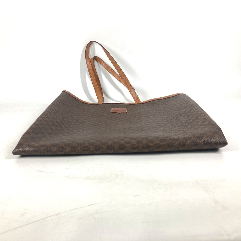 CELINE Shoulder Bag PVC / Leather Brown vintage Macadam Women Used Authentic