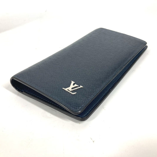 LOUIS VUITTON Long Wallet Purse M30292 Taiga Leather Navy Taiga Portefeuille Blaza