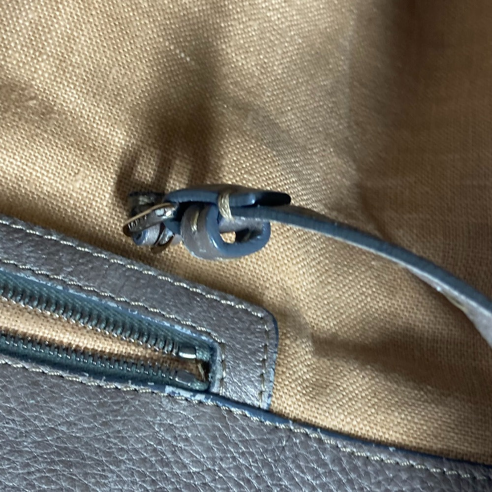 FENDI Shoulder Bag leather Gray type Celeria Linda