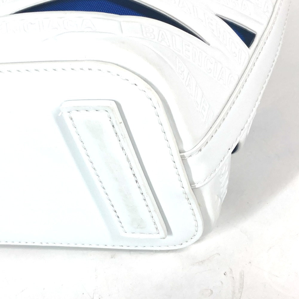 BALENCIAGA Handbag 630708 Patent leather white With porch All-over pattern All-over logo